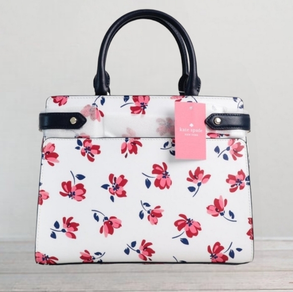 Kate Spade Staci Tea Garden Floral Medium Satchel Bag NWT - Picture 4 of 16